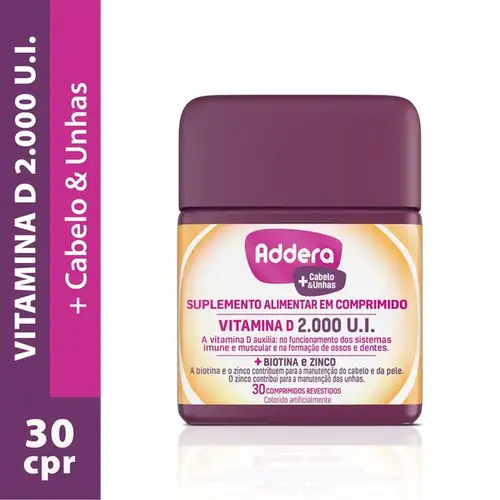 Addera + Cabelo e Unhas 2000UI 30 Comprimidos