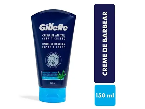 Creme de Barbear Gillette Proteção e Conforto Corpo e Rosto 150ml