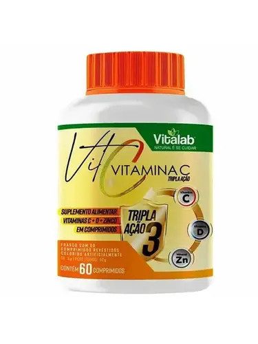 Vitamina C+ D + Zinco Vitalab - 60 Comprimidos