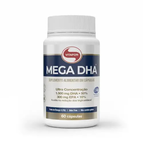 MEGA DHA Ômega 3 com alta concentração de DHA 60 Cápsulas