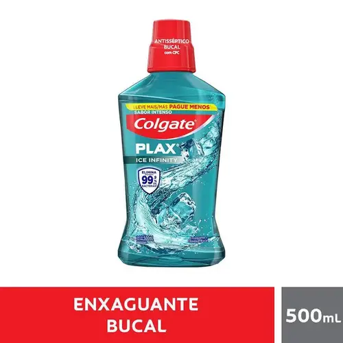 Enxaguante Bucal Colgate Plax Ice Infinity Zero Álcool 500ml