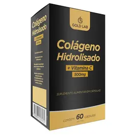Colagénio Hidrolisado com Vitamina C Gold Lab 500mg 60 Cápsulas