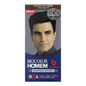 Tonalizante Masculino Bozzano Biocolor Castanho Médio 1 Unidade