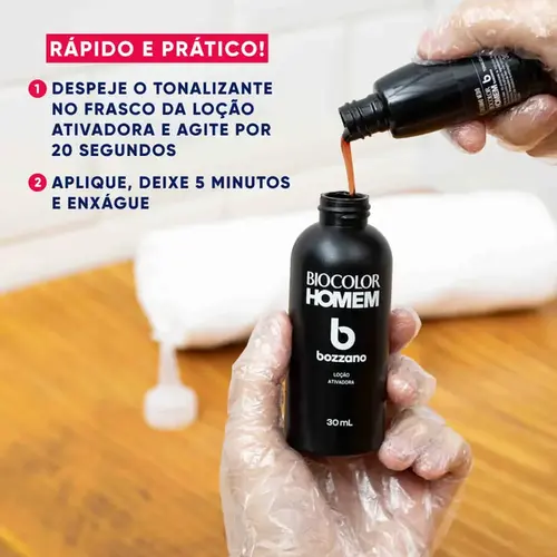Tonalizante de Cabelo Masculino Biocolor Homem Bozzano Castanho Médio