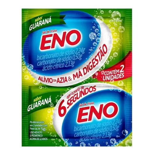 Sal de Frutas Eno - Sabor Guaraná - 2 Envelopes de 5g Cada