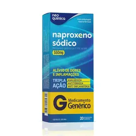 Naproxeno Sódico 550mg 20 Comprimidos - Neo Química - Genérico