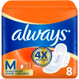 Absorvente Always Maxi Proteção Suave com Abas 8 Unidades