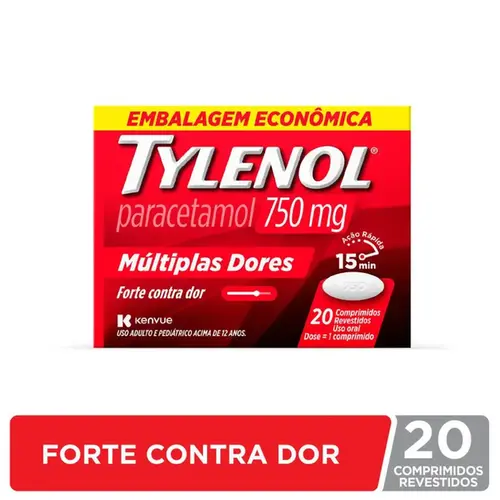 Tylenol 750mg 20 Comprimidos