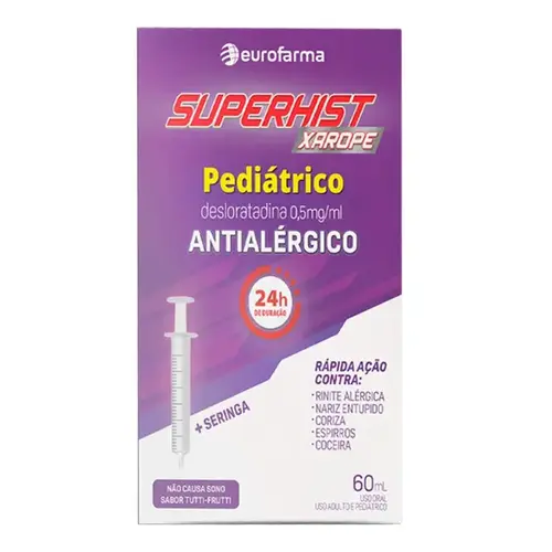 Superhist Pediátrico Tutti-Frutti 60ml Xarope + Seringa Dosadora