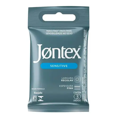Preservativo Jontex Sensitive Mais Fino 3 Unidades