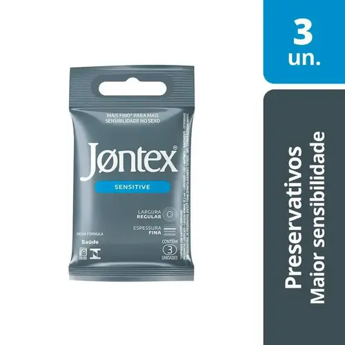 Preservativo Jontex Sensitive Mais Fino 3 Unidades