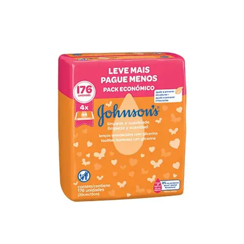 Lenços Umedecidos Johnson's Baby Limpeza e Suavidade Leve 4 Pague 3