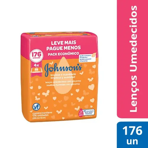 Lenços Umedecidos Johnson's Baby Limpeza e Suavidade Leve 4 Pague 3