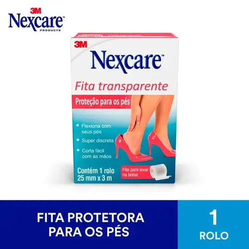Fita Protetora para os Pés Nexcare Transparente 25mm x 3m - 1 Unidade