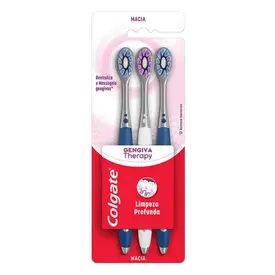 Escova de Dente Colgate Gengiva Therapy Macia 3 Unidades