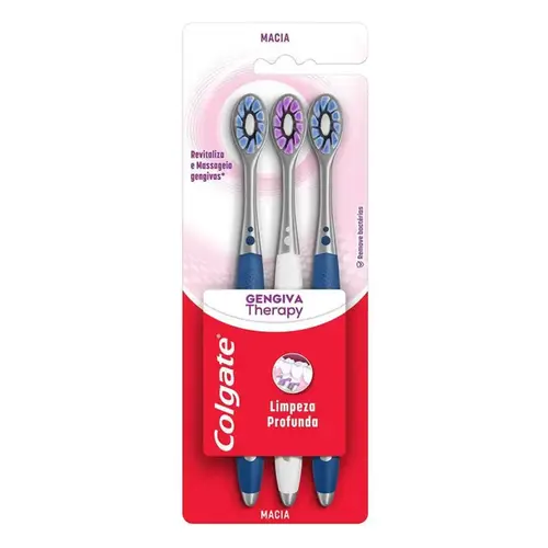 Escova de Dente Colgate Gengiva Therapy Macia 3 Unidades