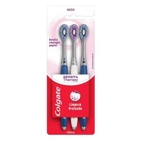 Escova de Dente Colgate Gengiva Therapy Macia 3 Unidades