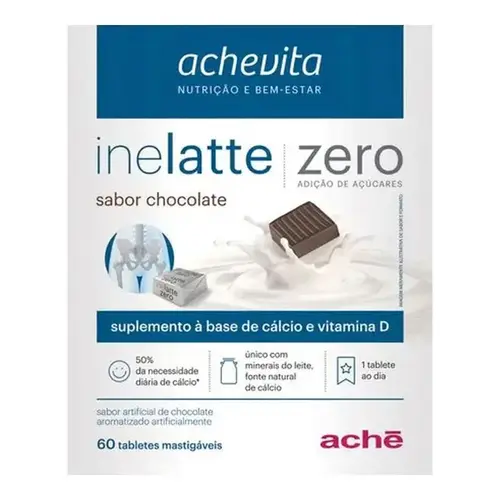 Inelatte Zero Sabor Chocolate - 60 Tabletes