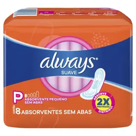 Absorvente Always Super Proteção Suave sem Abas 8 Unidades