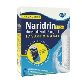 Naridrin Alto Volume 9mg/ml - Lavagem Nasal - 30 Envelopes + Frasco 240ml