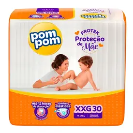 Fralda Pom Pom Derma Protek Proteção de Mãe P 30 Unidades