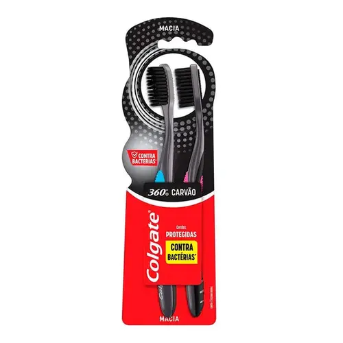 Escova de Dente Colgate 360º Black 2 Unidades