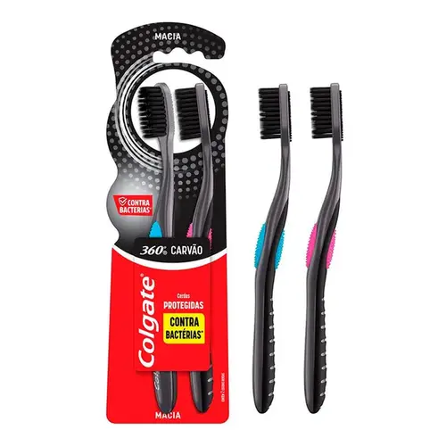 Escova de Dente Colgate 360º Black 2 Unidades