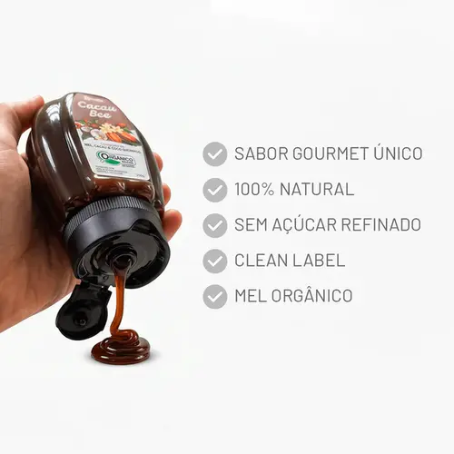 Mel Orgânico Cacau Bee com Cacau e Coco Queimado 280g