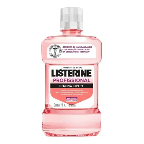 Antisséptico Bucal Listerine Profissional Gengiva Expert Menta Fresca Zero Álcool 250ml