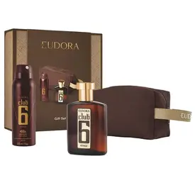 Eudora Club 6 Voyage Coffret - Perfume Masculino Deo Colônia + Desodorante Antitranspirante + Necessaire - Kit
