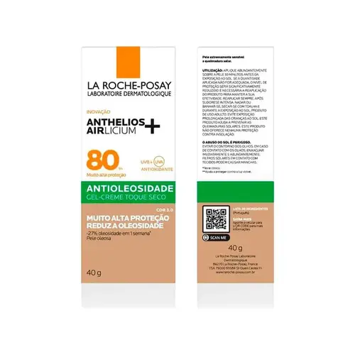 Protetor Solar Facial La Roche-Posay FPS 80 Anthelios Arlicium+ Cor 3.0 40g