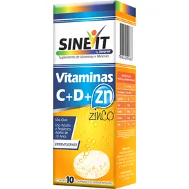 Vitamina C + D + Zinco Sinevit Tripla Ação 10 Comprimidos Efervescentes