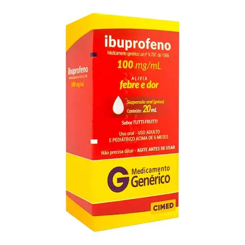 Ibuprofeno 100mg/ml Genérico Cimed 20ml