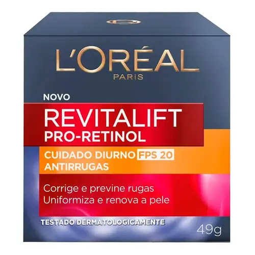 Creme Facial Antirruga L'Oréal Paris Revitalift Por-Retinol Diurno FPS20 49g