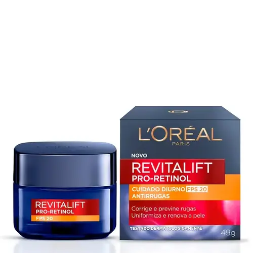 Creme Facial Antirruga L'Oréal Paris Revitalift Por-Retinol Diurno FPS20 49g