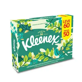 Lenços de Papel Kleenex Dia a Dia Folha Dupla 1 Unidade com 60 Lenços