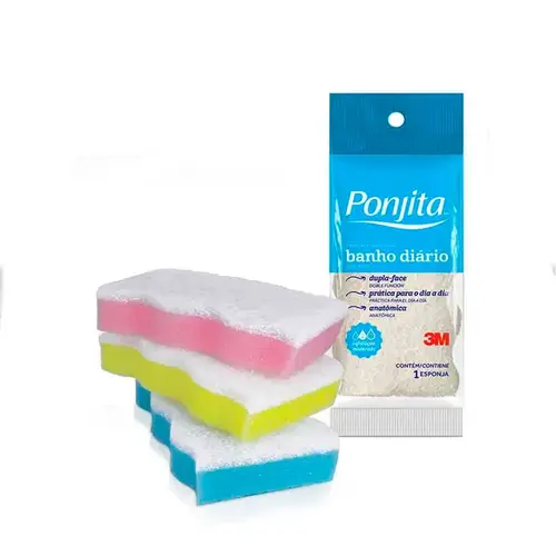 Esponja Para Banho Ponjita Banho Diário Cores Sortidas 1 Unidade