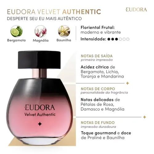 Eudora Velvet Authentic Desodorante Colônia 100ml