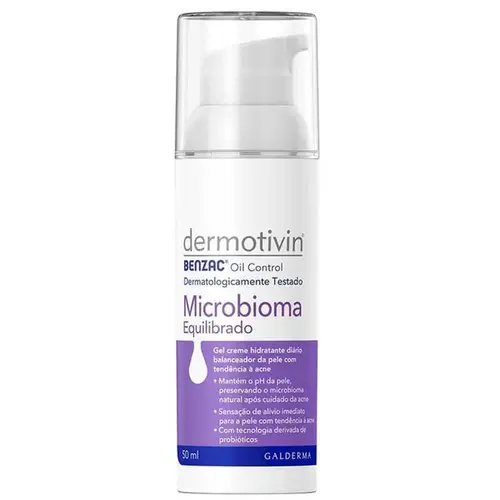 Creme Hidratante Matificante Dermotivin Benzac Oil Control Microbioma 50ml