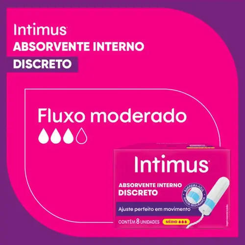 Absorvente Interno Intimus Médio 8 Unidades