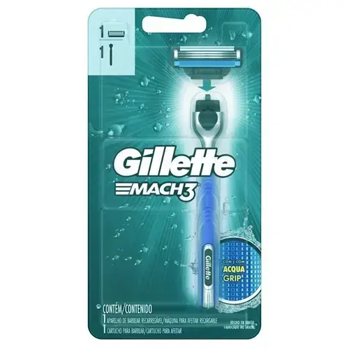 Aparelho de Barbear Gillette Mach3 AcquaGrip 1 Unidade