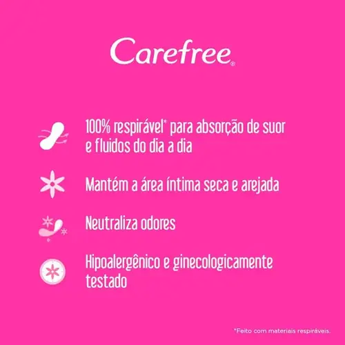 Protetor Diário Carefree Todo Dia Flexi sem Perfume 80 unidades