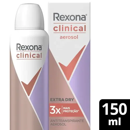 Desodorante Rexona Clinical Extra Dry Aerosol Feminino 150ml