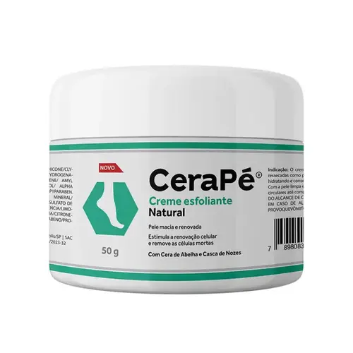 Creme Esfoliante Cera Pé Natural 50g