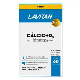 Lavitan Cálcio 600mg + D3 200UI - 60 Comprimidos