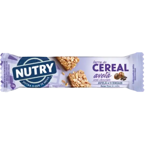 Barra de Cereal Nutry Sabor Avelã e Chocolate com 22g