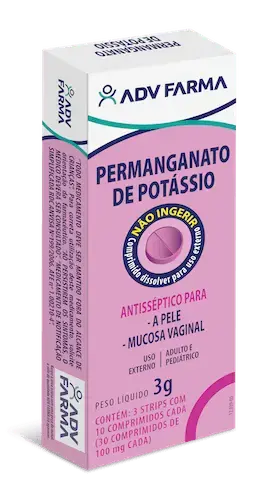 Permanganato de Potassio 100mg - 10 Comprimidos - ADV Farma