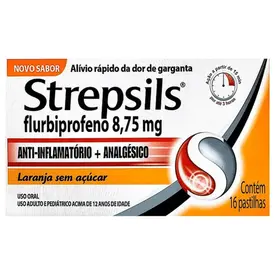 Pastilha Strepsils 8,75mg - Sabor Laranja - 16 Pastilhas