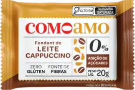 Snack de Fondant ao Leite e Capuccino Como Amo Zero Açúcar e Zero Glúten 20g