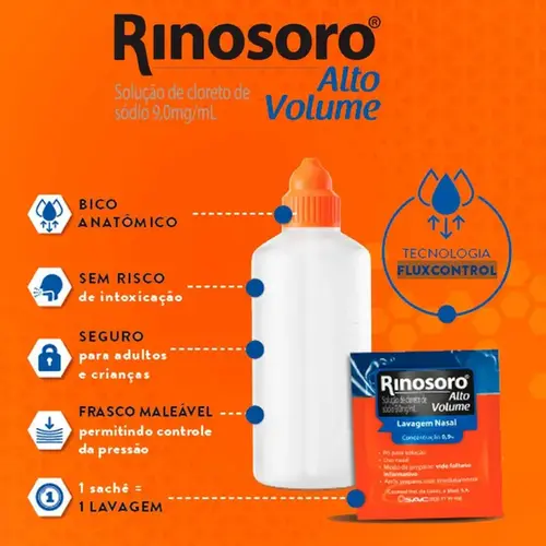 Rinosoro Alto Volume 0,9% Refil 30 Sachês